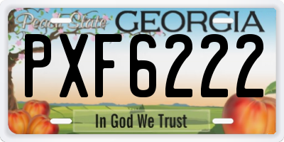 GA license plate PXF6222
