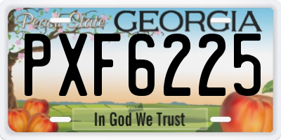 GA license plate PXF6225