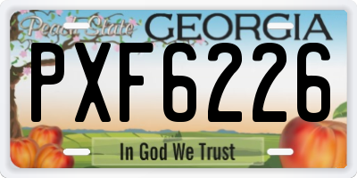 GA license plate PXF6226