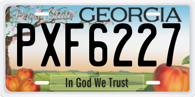 GA license plate PXF6227