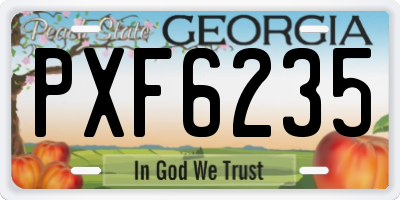 GA license plate PXF6235