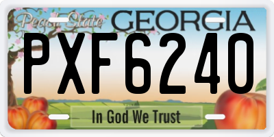 GA license plate PXF6240
