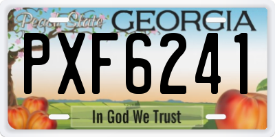 GA license plate PXF6241
