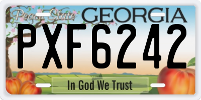 GA license plate PXF6242