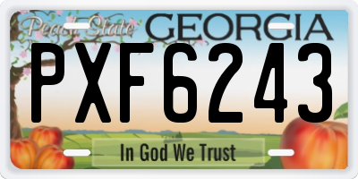 GA license plate PXF6243