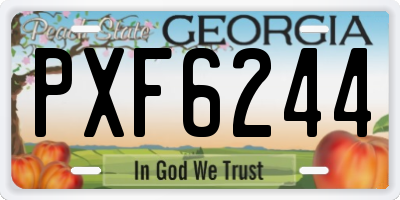 GA license plate PXF6244