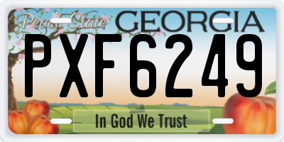 GA license plate PXF6249