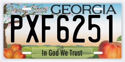 GA license plate PXF6251