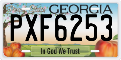 GA license plate PXF6253