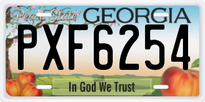 GA license plate PXF6254