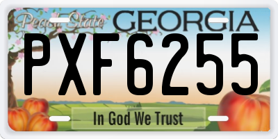 GA license plate PXF6255