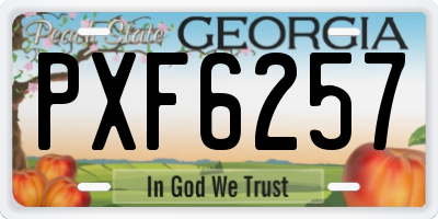 GA license plate PXF6257
