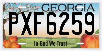 GA license plate PXF6259