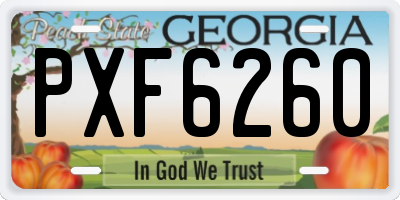 GA license plate PXF6260