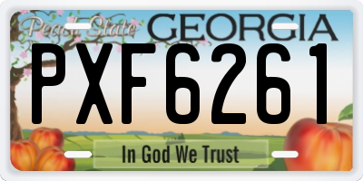 GA license plate PXF6261
