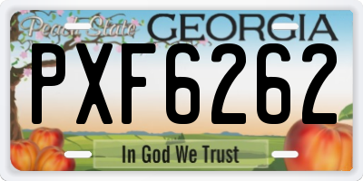 GA license plate PXF6262