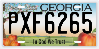 GA license plate PXF6265