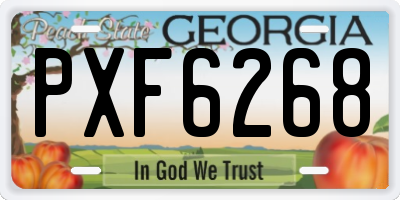 GA license plate PXF6268