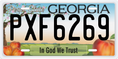 GA license plate PXF6269