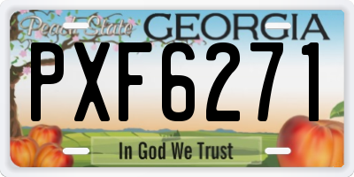 GA license plate PXF6271