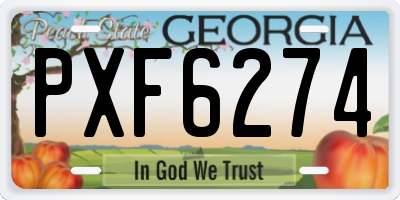 GA license plate PXF6274