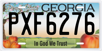 GA license plate PXF6276