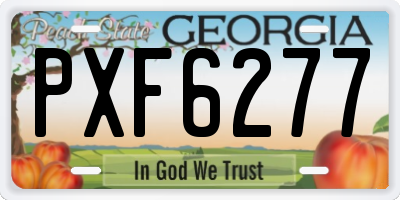 GA license plate PXF6277