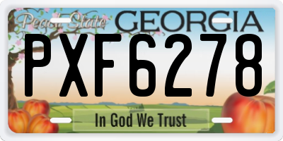 GA license plate PXF6278