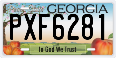 GA license plate PXF6281