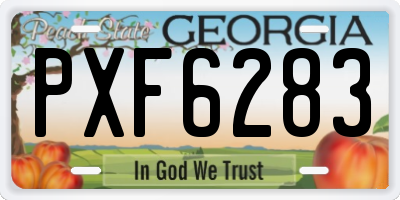 GA license plate PXF6283