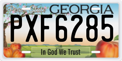 GA license plate PXF6285