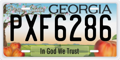 GA license plate PXF6286