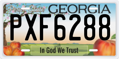 GA license plate PXF6288