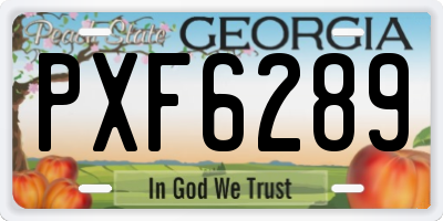 GA license plate PXF6289