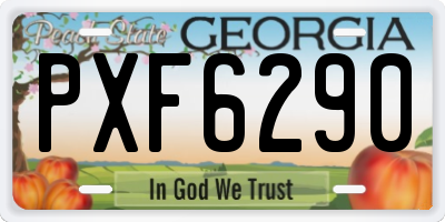 GA license plate PXF6290