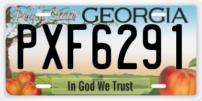 GA license plate PXF6291