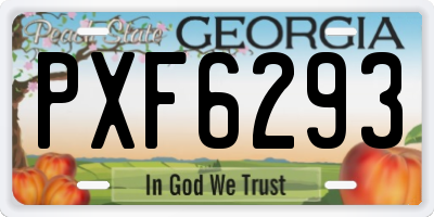 GA license plate PXF6293