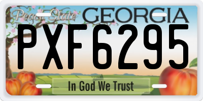 GA license plate PXF6295