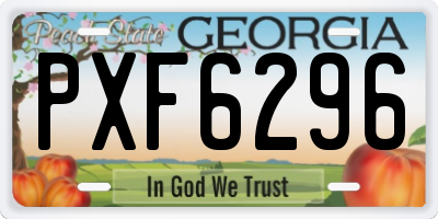 GA license plate PXF6296