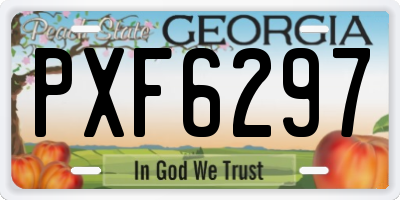 GA license plate PXF6297