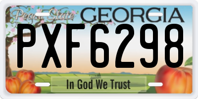 GA license plate PXF6298