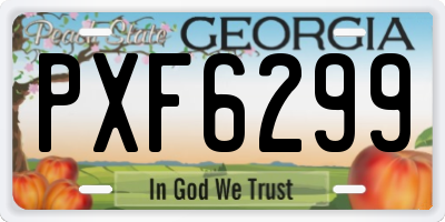 GA license plate PXF6299