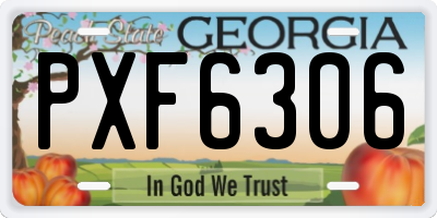 GA license plate PXF6306
