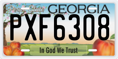 GA license plate PXF6308