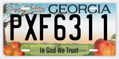 GA license plate PXF6311
