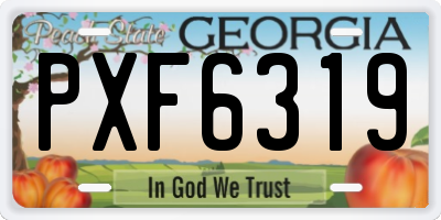 GA license plate PXF6319