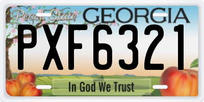 GA license plate PXF6321