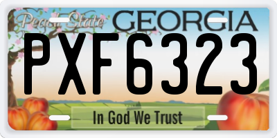 GA license plate PXF6323