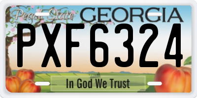 GA license plate PXF6324