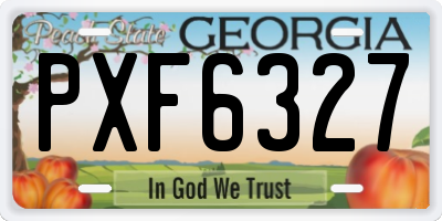 GA license plate PXF6327